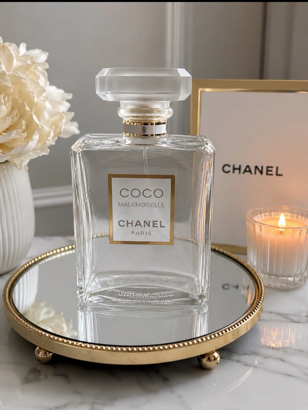 CHANEL Clear & Gold COCO Mademoiselle Decorative Bottle